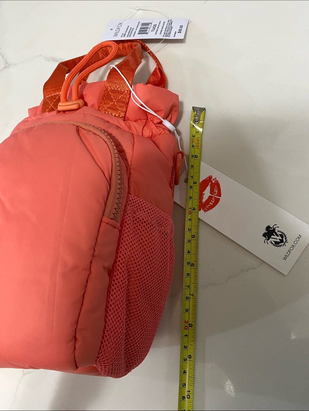 Wildfox Coral Orange Mini Crossbody Water Bottle Holder - Picture 8 of 12